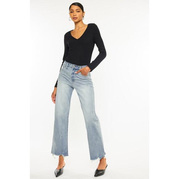 Kan Can High Rise Slim Wide Leg Jeans - KC2565L - Size 15/31 - Picture 2 of 9